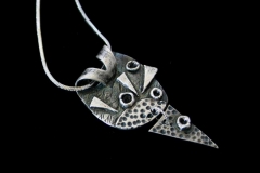 Abstract silver PMC pendant