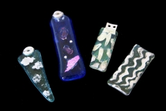 Experimental glass pendants
